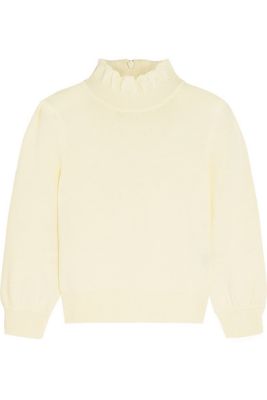 Ruffled merino wool sweater