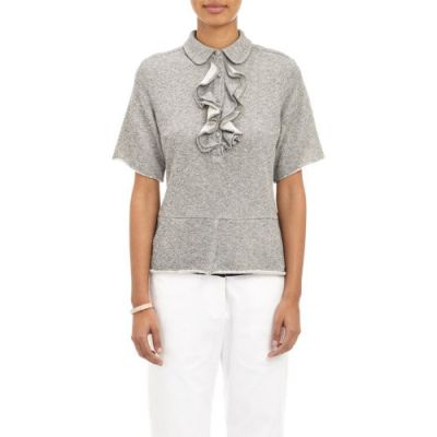Ruffle-Front Sweatshirt Top