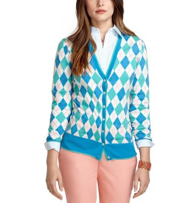 Saxxon® Wool Argyle Cardigan