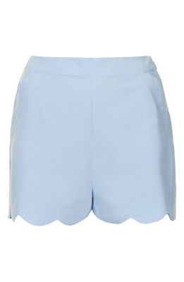 Scallop Hem Crepe Shorts