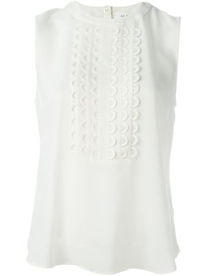 scalloped bib sleeveless top