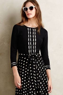 Scalloped Stripe Cardigan