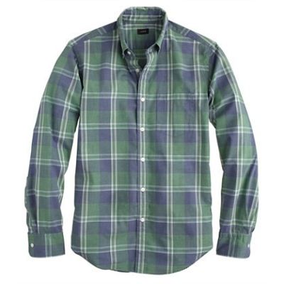 Secret Wash Shirt in Nile Green Plaid