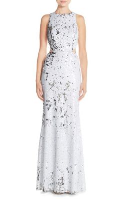 Sequin Cutout Mermaid Gown