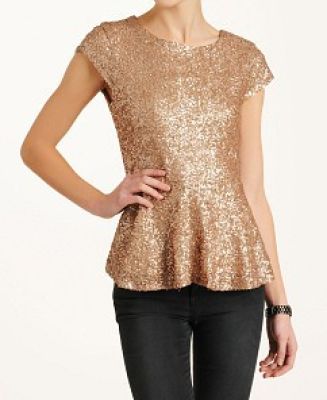 Sequin Peplum Top