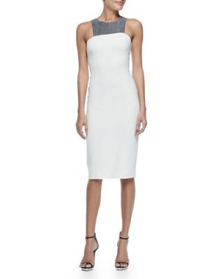 Sequined Halter Sheath Dress