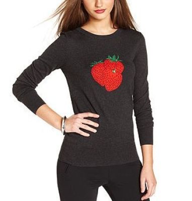 Sequined Strawberry Sweater