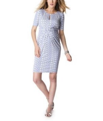 Seraphine Elbow Sleeve Twist Front Maternity Dress