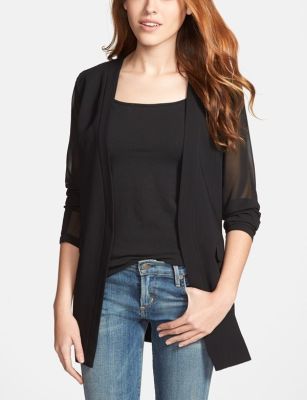Sheer Sleeve Blazer