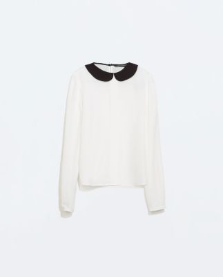 Shirt with contrasting collar