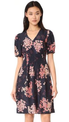 Short Sleeve Phlox V Neck Dress