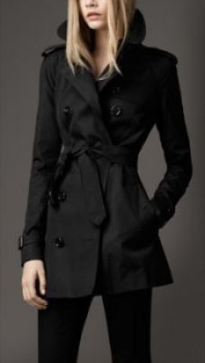 Short Technical Cotton Trench Coat