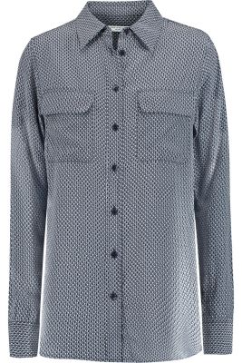 Signature printed washed-silk shirt