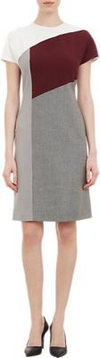 Silk And Tweed Colorblock Dress