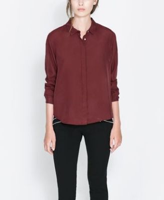 Silk Covered Button Blouse