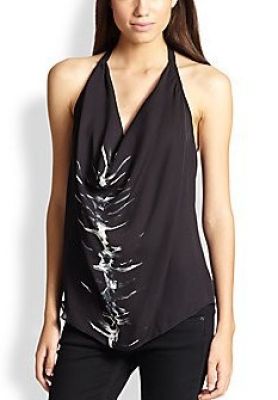 Silk Cowlneck Halter Top