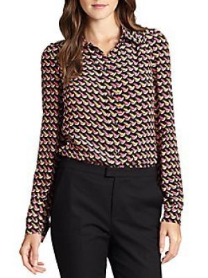 Silk Crepe De Chine Printed Blouse
