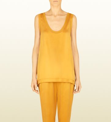 Silk Deep Neck Tank Top