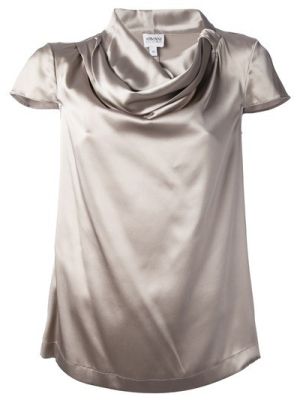 Silk Satin Draped Blouse