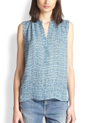 Silk Static-Print Top