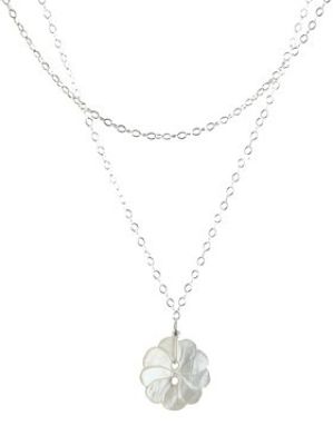 Single Pearly Flower Necklace