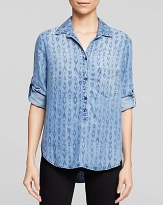 Single Pocket Chambray Top