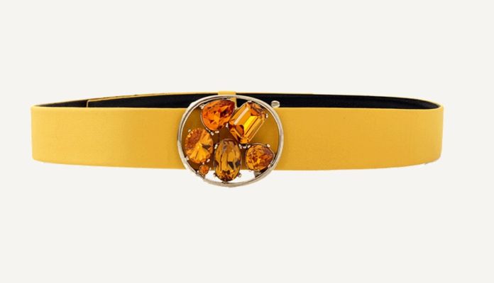 Skinny Faille Jewel Belt
