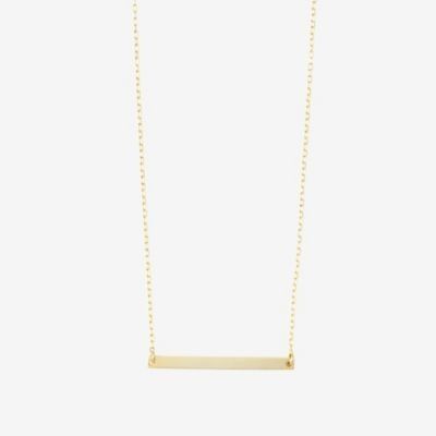 Skinny Rectangle Necklace in Gold