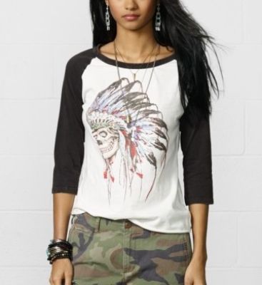 Skull Tattoo Baseball Tee