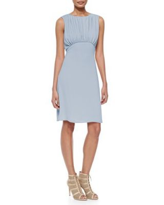 Sleeveless Dress W/ Shirred Bodice