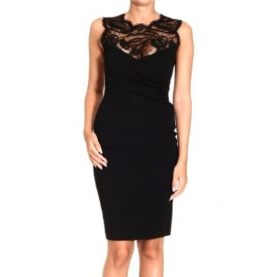 Sleeveless Milan Stitch Lace Dress