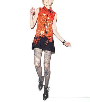 Sleeveless Painterly Drop-Waist Dress