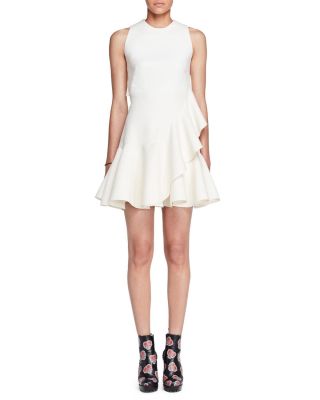 Sleeveless Ruffle-Trim Scuba Dress