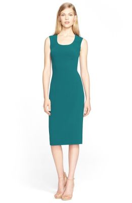Sleeveless Stretch Wool Crepe Dress