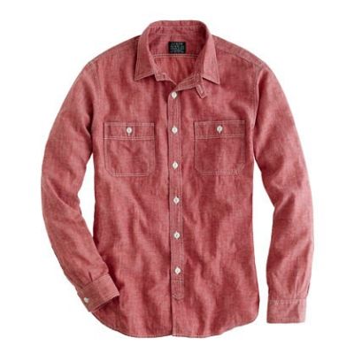 Red Selvedge Chambray Utility Shirt