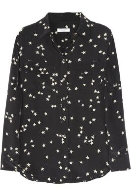 Slim Signature Printed Washed-Silk Shirt