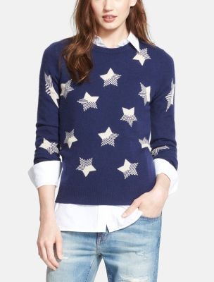 'Sloan' Star Pattern Cashmere Pullover