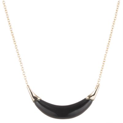 Small Capped Crescent Pendant Necklace
