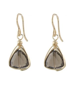 Smoky Quartz Trillion Earrings