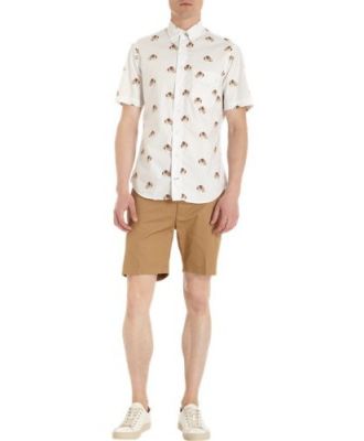 Snow Leopard Short Sleeve Button Down