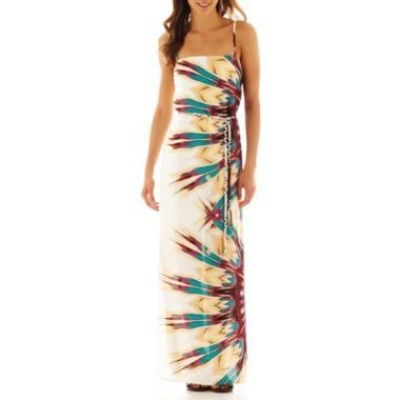 Spaghetti Strap Maxi Dress with Braided Self Belt