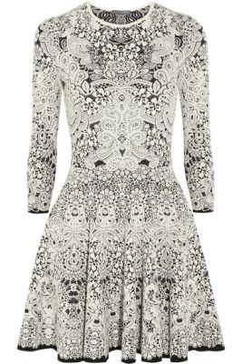 Spine Lace-Intarsia Mini Dress