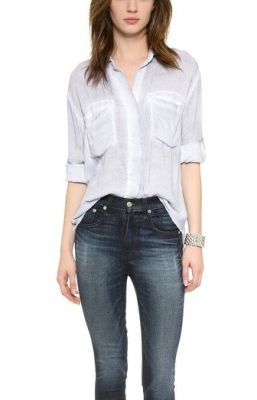 Split Back Button Down