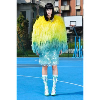 Spring 2015 Two Tone Feather Jacket