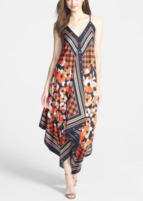 'Spring Poppy' V-Neck Maxi Dress
