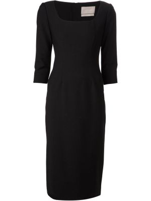 Square Neck Fitted Dress in Grey