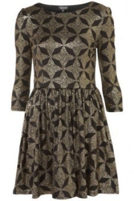 Star Glitter Jersey Skater Dress