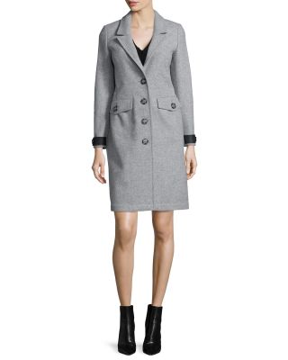 Steadleigh Melton Four-Button Coat & Short-Sleeve Pleated Dress