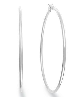 Sterling Silver Earrings, Large Hoop Earrings