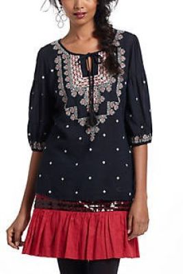 Stitched Medallions Peasant Top